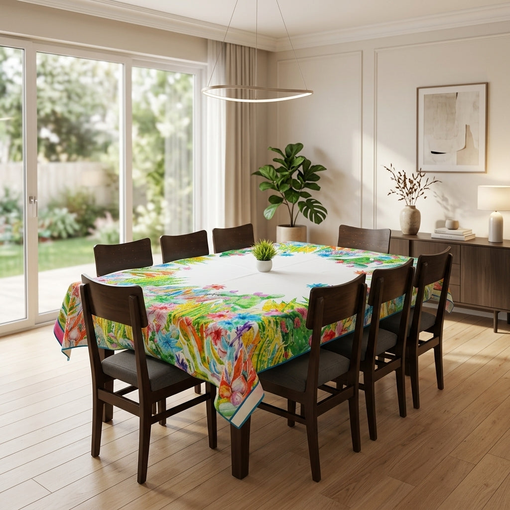 Dining table cover in room