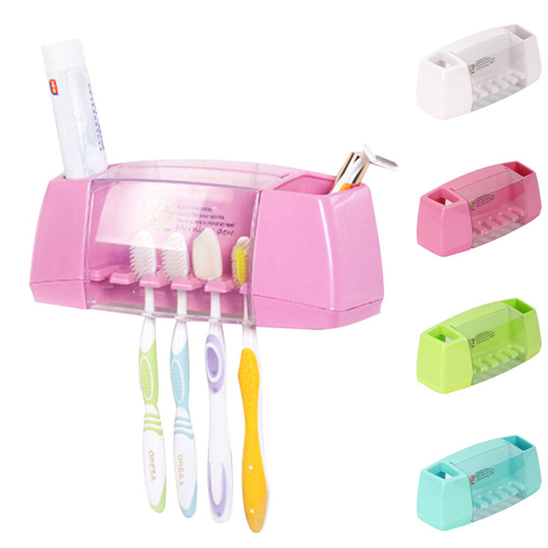 Automatic Toothpaste Dispenser with Toothbrush Holder