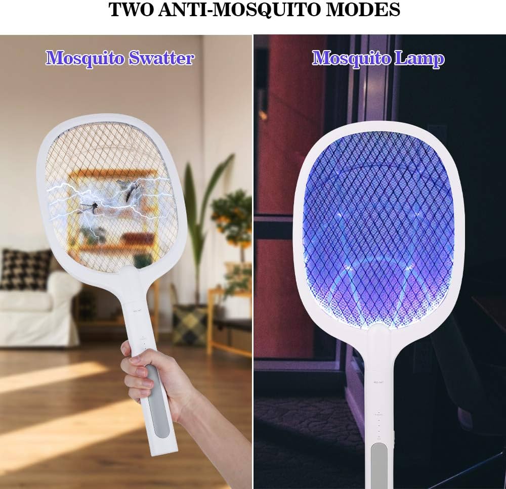 2 In 1 DualCharge Mosquito Zapper Racket Large Size