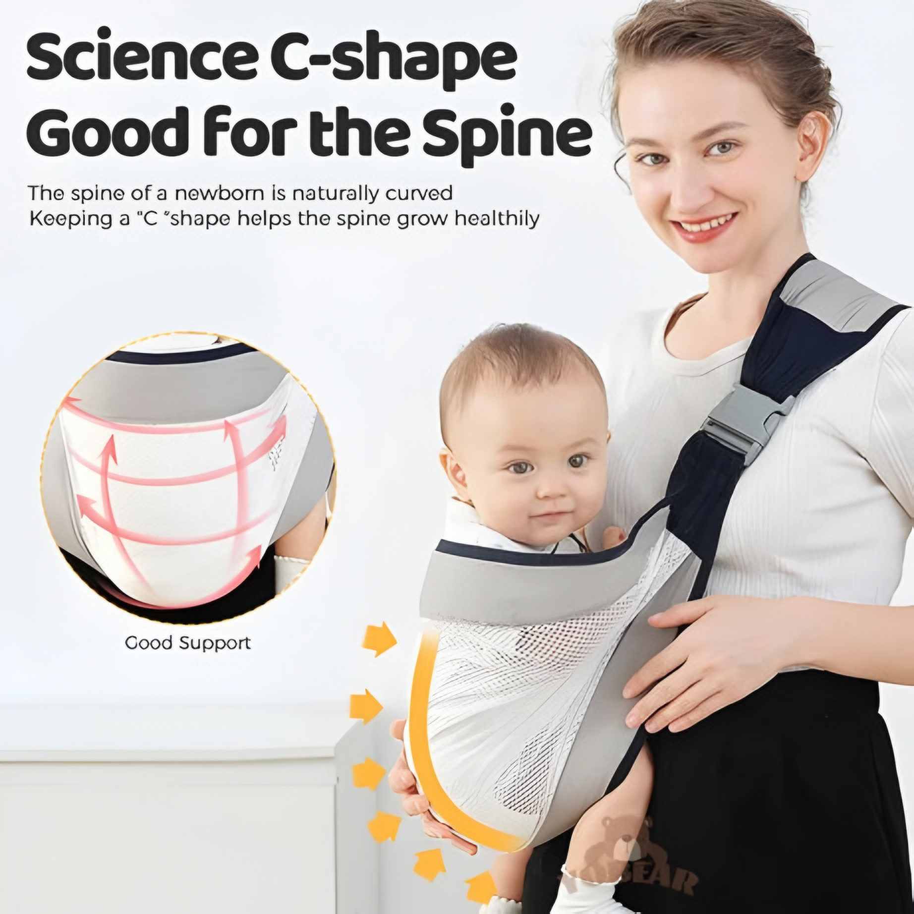 Adjustable Newborn Baby Carrier Sling Wrap Breathable Backpack Shoulder Strap for baby feeding