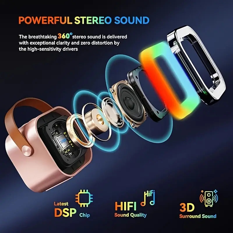 K12 Portable Karaoke Bluetooth Speaker with RGB Lights & Microphone