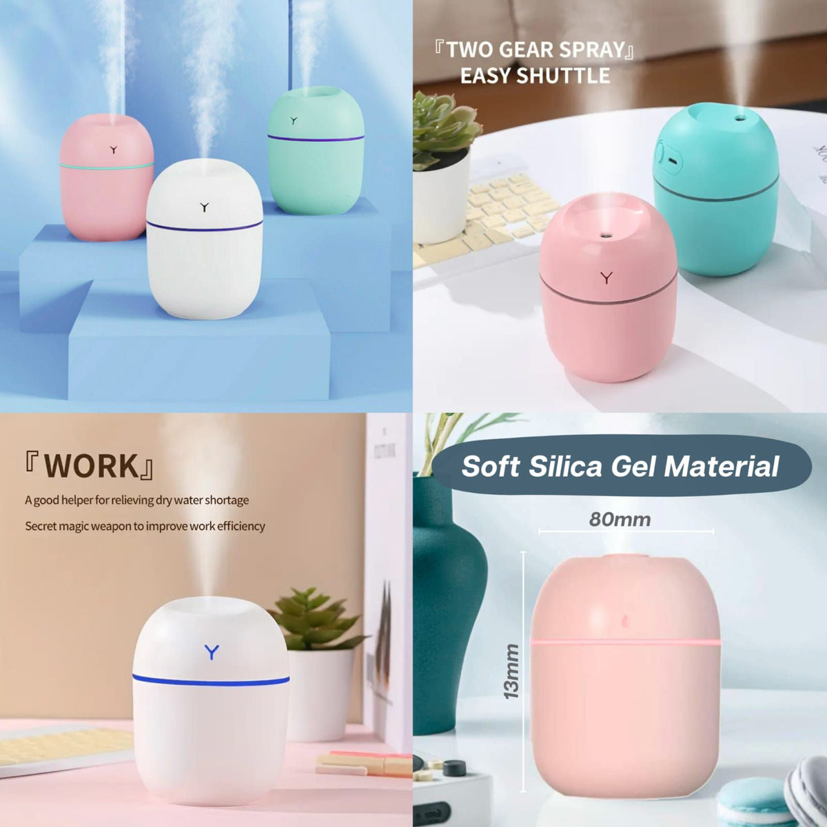 Air Humidifier USB Small Mini Portable Cool Mist Diffuser