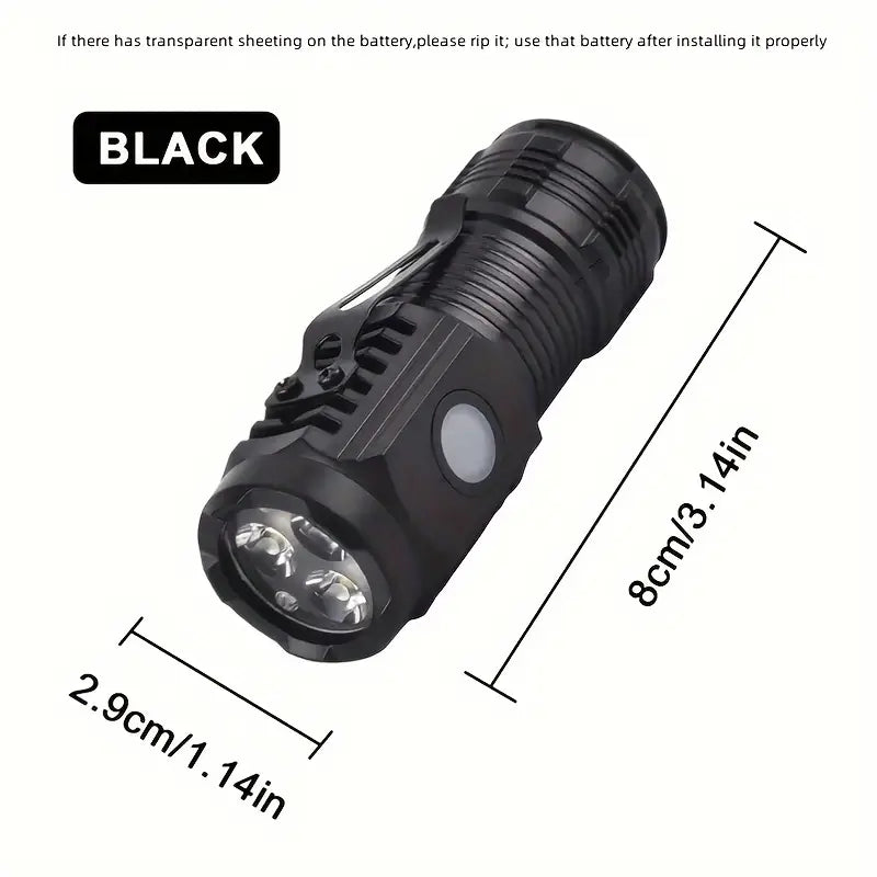 Rechargeable 3 LED Mini Flashlight with Magnetic Base