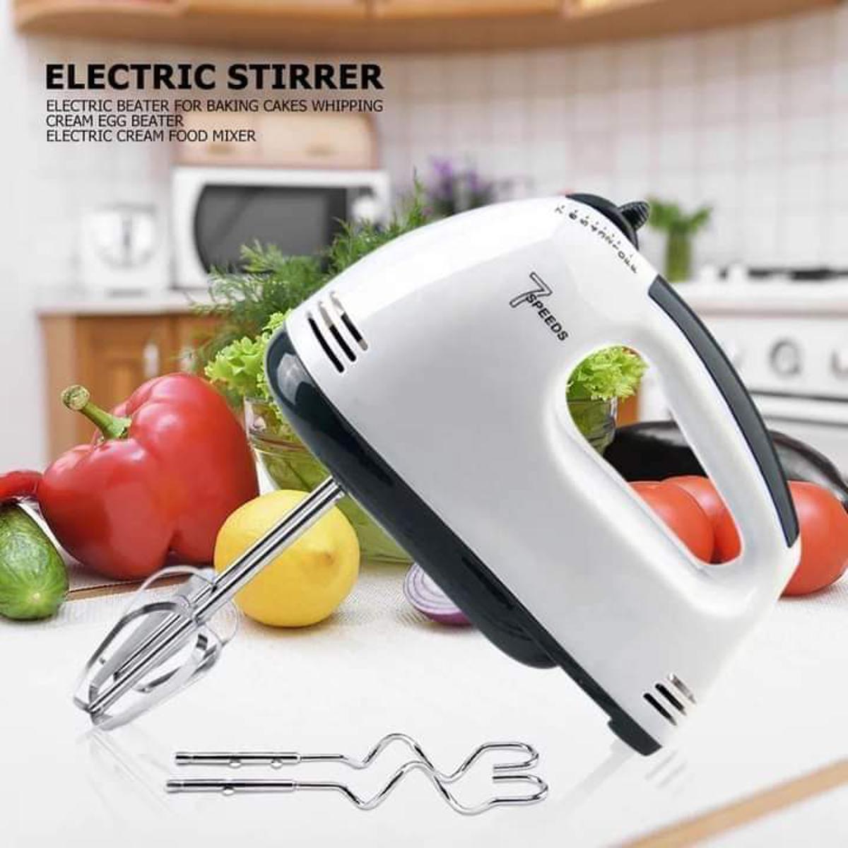 7-Speed Electric Hand Mixer with Stainless Steel Attachments