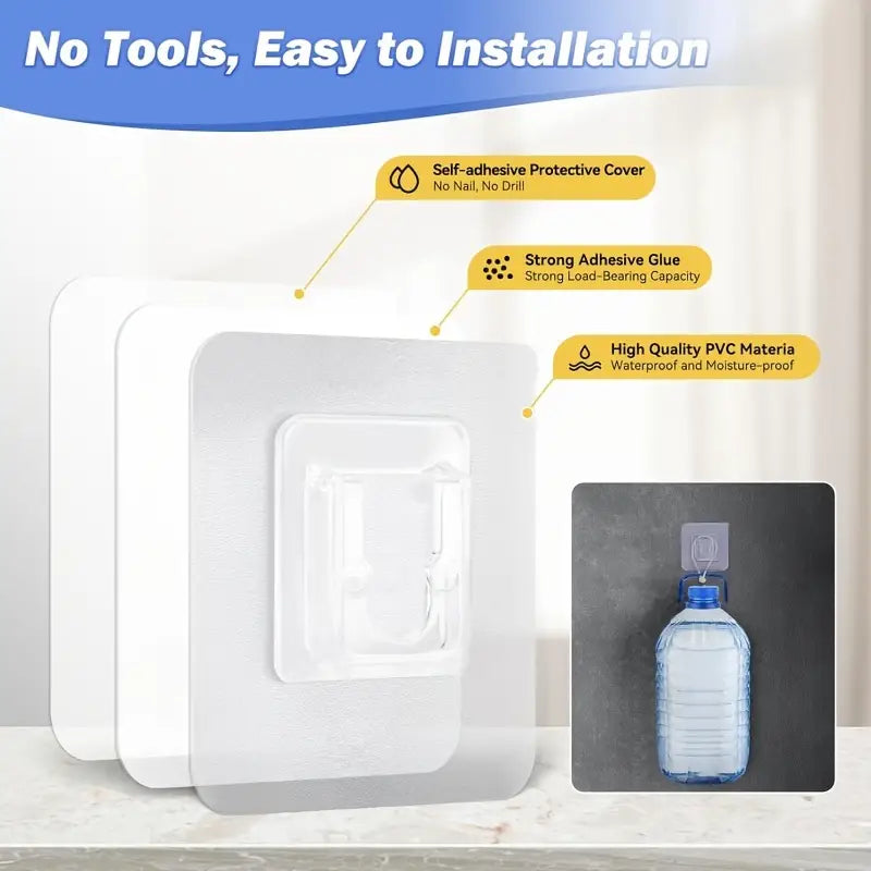 Double-Sided Transparent Adhesive Wall Hooks