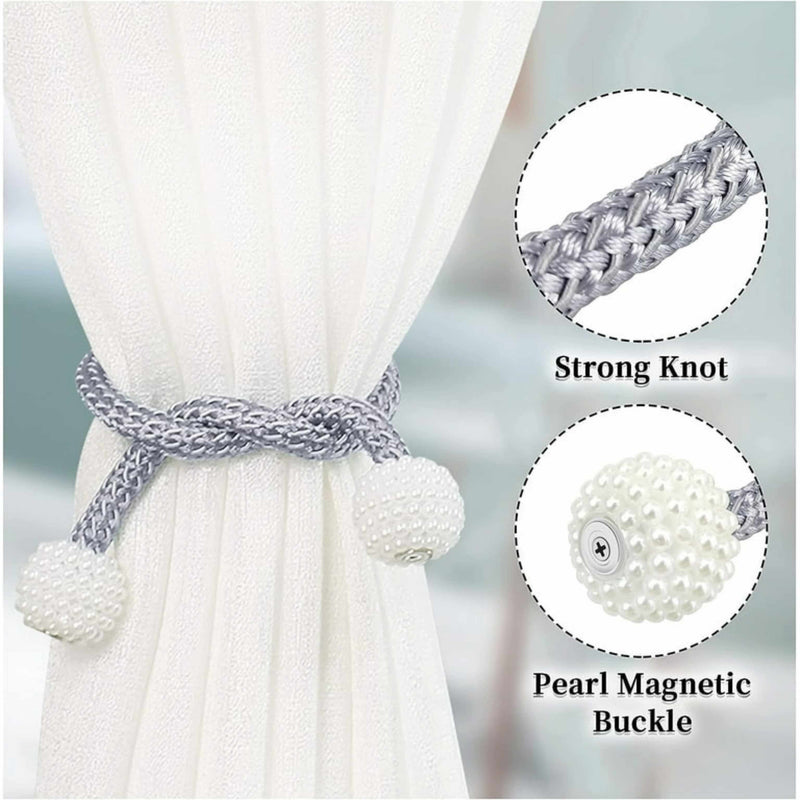 4 PCS Magnetic Pearl Curtain Buckle Tiebacks European Style Decorative Rings