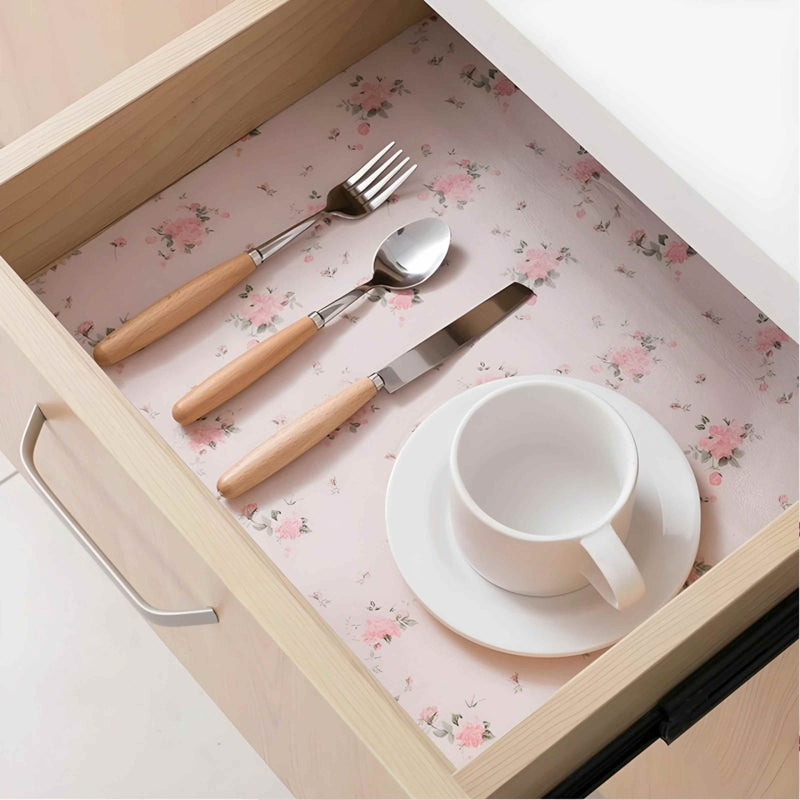 2 Rolls Anti Slip Foamic Sheets For Shelves Wardrobe Kitchen Cabinet Fridge, Table (Random Design)