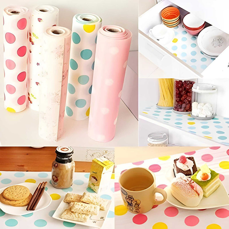 2 Rolls Anti Slip Foamic Sheets For Shelves Wardrobe Kitchen Cabinet Fridge, Table (Random Design)