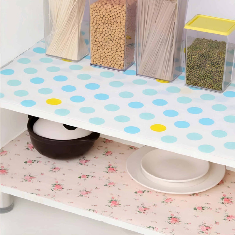 2 Rolls Anti Slip Foamic Sheets For Shelves Wardrobe Kitchen Cabinet Fridge, Table (Random Design)