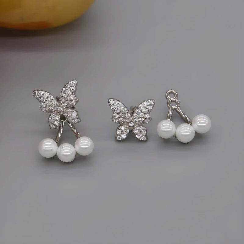 Butterfly Pearl Korean Earrings 