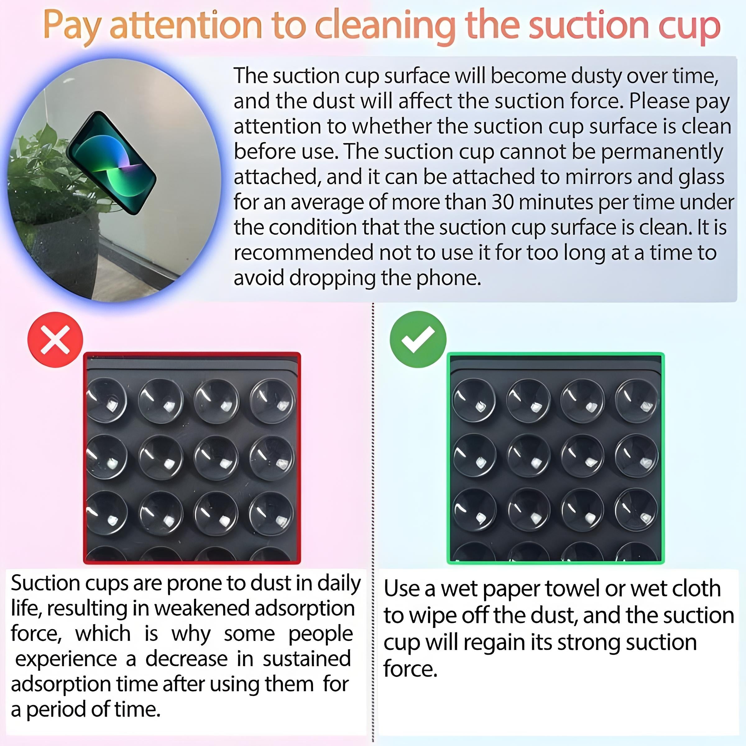 Double Sided Silicone Suction Pad for Phone 