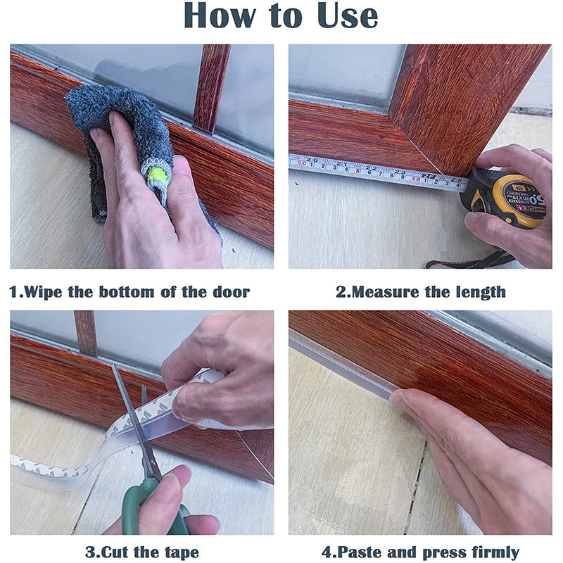 3 Meter Door Sealing Strips for Seal Sound Proof, Insect, Dust, Water Stopper for Bathroom Door Window