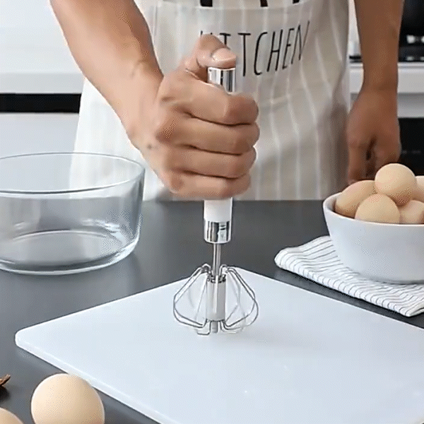 Semi-Automatic Stainless Steel Egg Beaters – Pack of 2