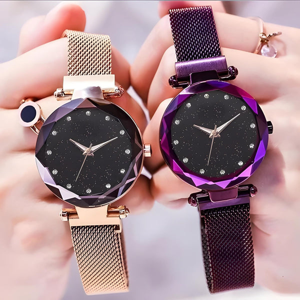 Magnet Chain Elegant Women Wrist Watch (Pack Of 2)