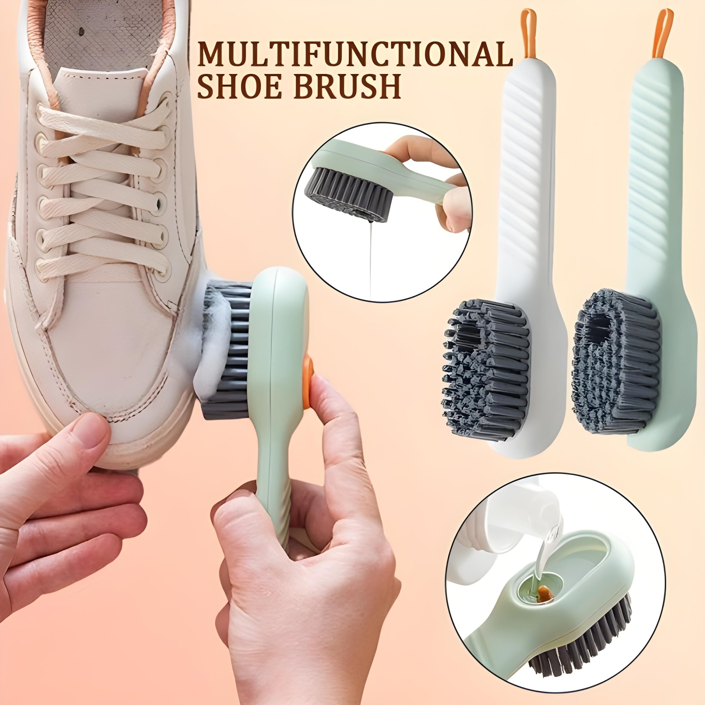 Multi-purpose Shoe Brush Soft Bristle Automatic Liquid Long Handle Cleaning Brush 