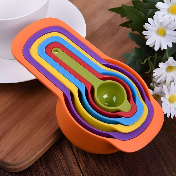 Multi Color Measuring Cup And Spoon Set – 6pcs (Random Color)