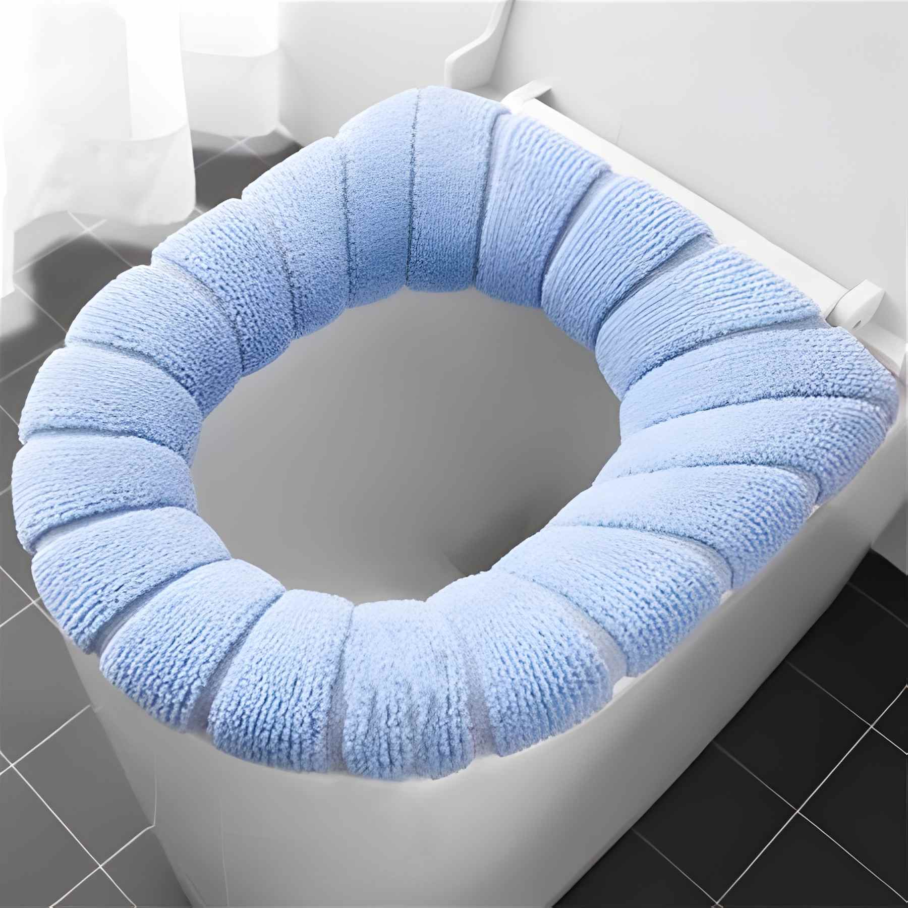 Universal Soft-Touch Cushioned Toilet Seat Cover – Machine Washable Plush Comfort