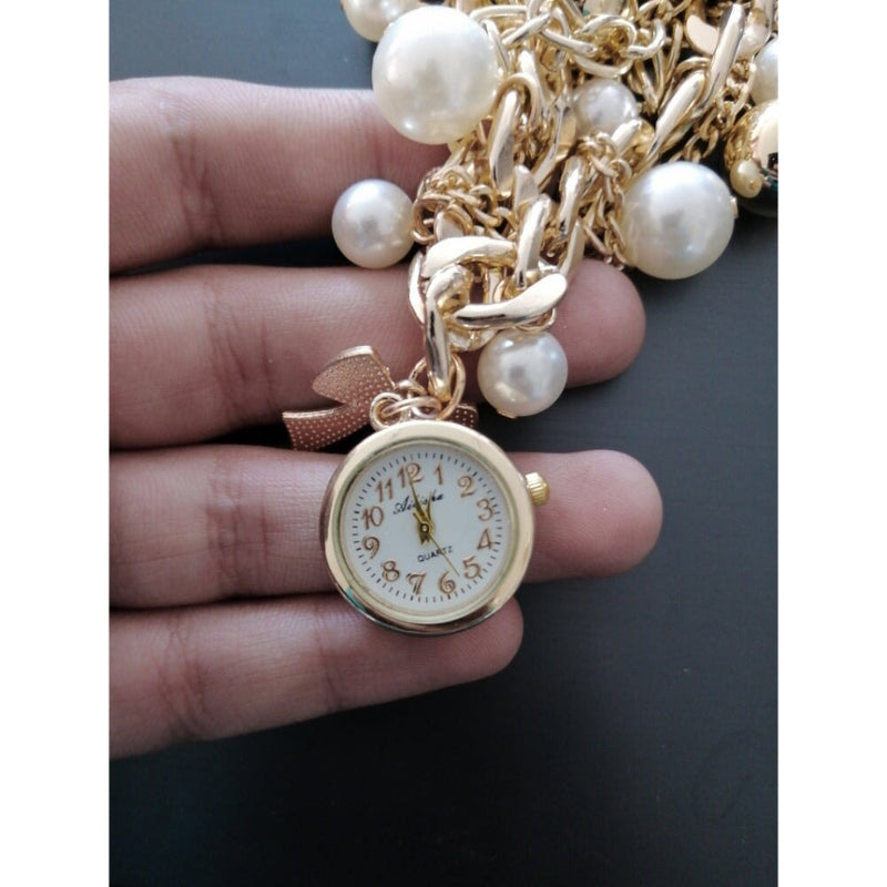 Pearls Wrist Watch With bracelt