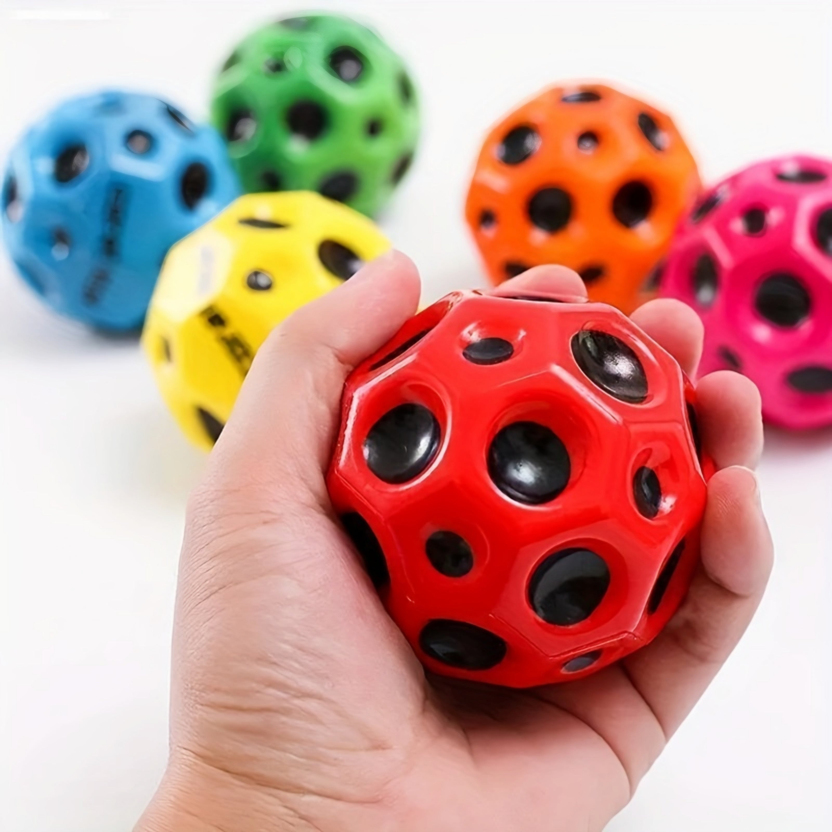 Super High Bouncing Colorful Space Moon Ball Random Color (Pack Of 2)