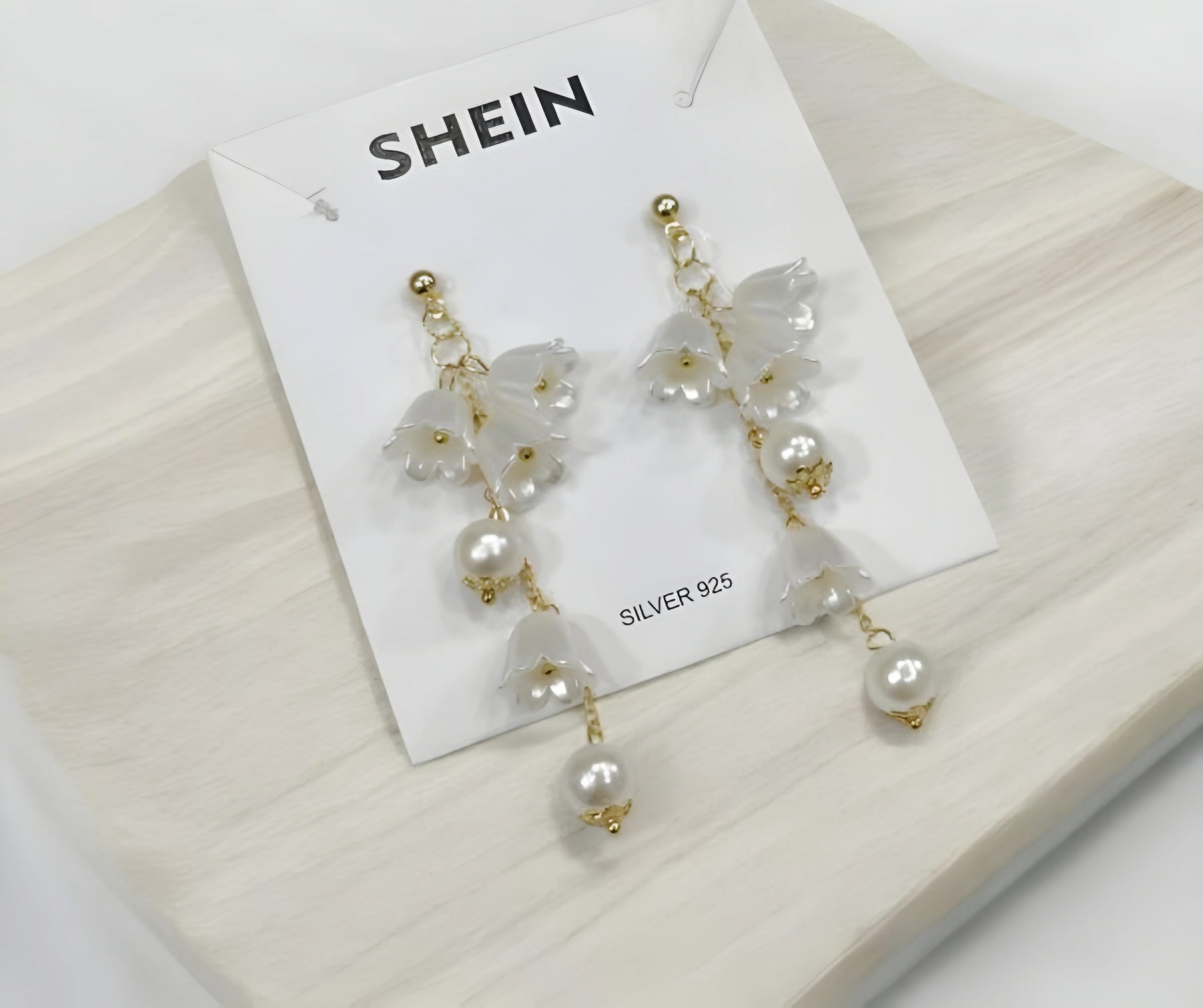 Elegant Pearl And Flower Drop Earrings