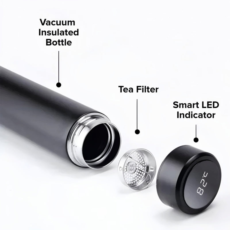 Temperature Display Vacuum Insulated Water Bottle Thermo Flask Made Of Premium Stainless Steel