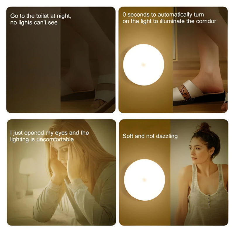 Smart Human Body Sensor LED Night Light with Wireless USB Charging and Magnetic Suction