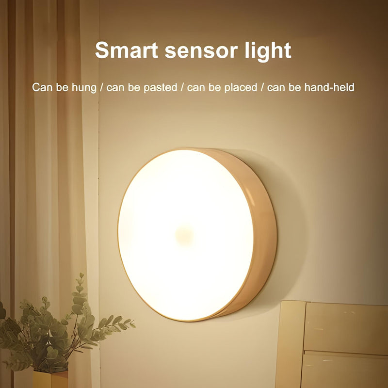 Smart Human Body Sensor LED Night Light with Wireless USB Charging and Magnetic Suction