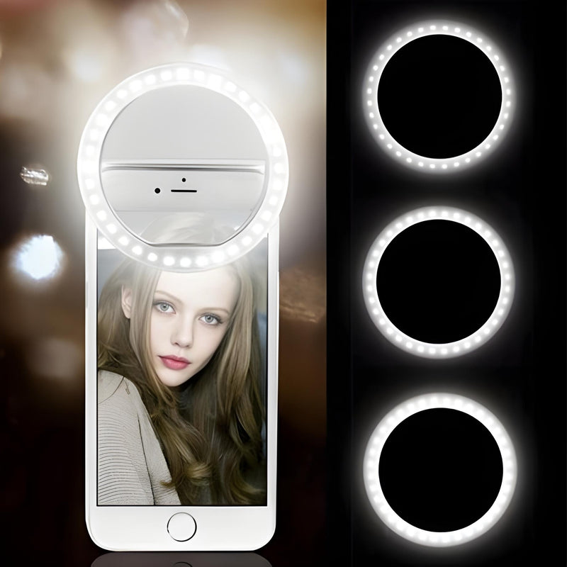 Buy 1 Get 1 Free Rechargeable Mini Mobile Selfie LED Ring Light (2Pcs)