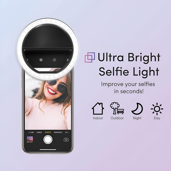 Buy 1 Get 1 Free Rechargeable Mini Mobile Selfie LED Ring Light (2Pcs)