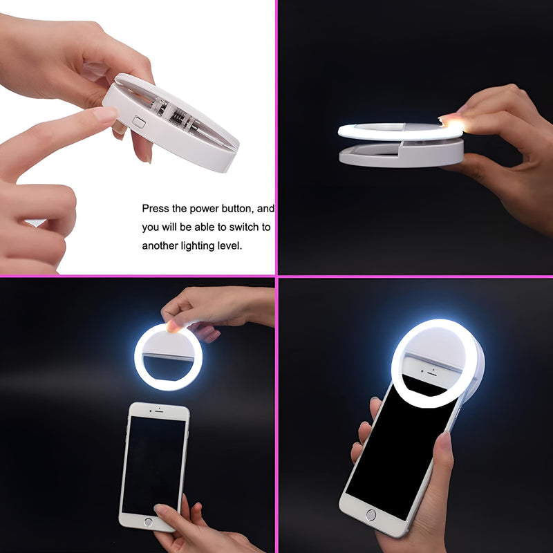 Buy 1 Get 1 Free Rechargeable Mini Mobile Selfie LED Ring Light (2Pcs)