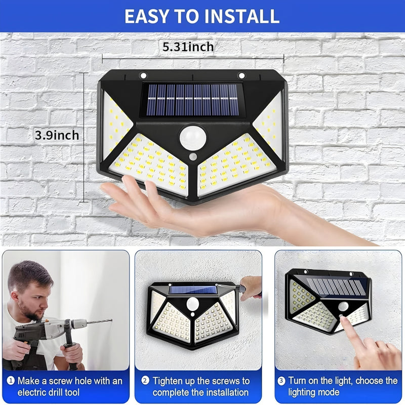 Solar Motion Sensor Security Lights with 270° Wide Angle Waterproof