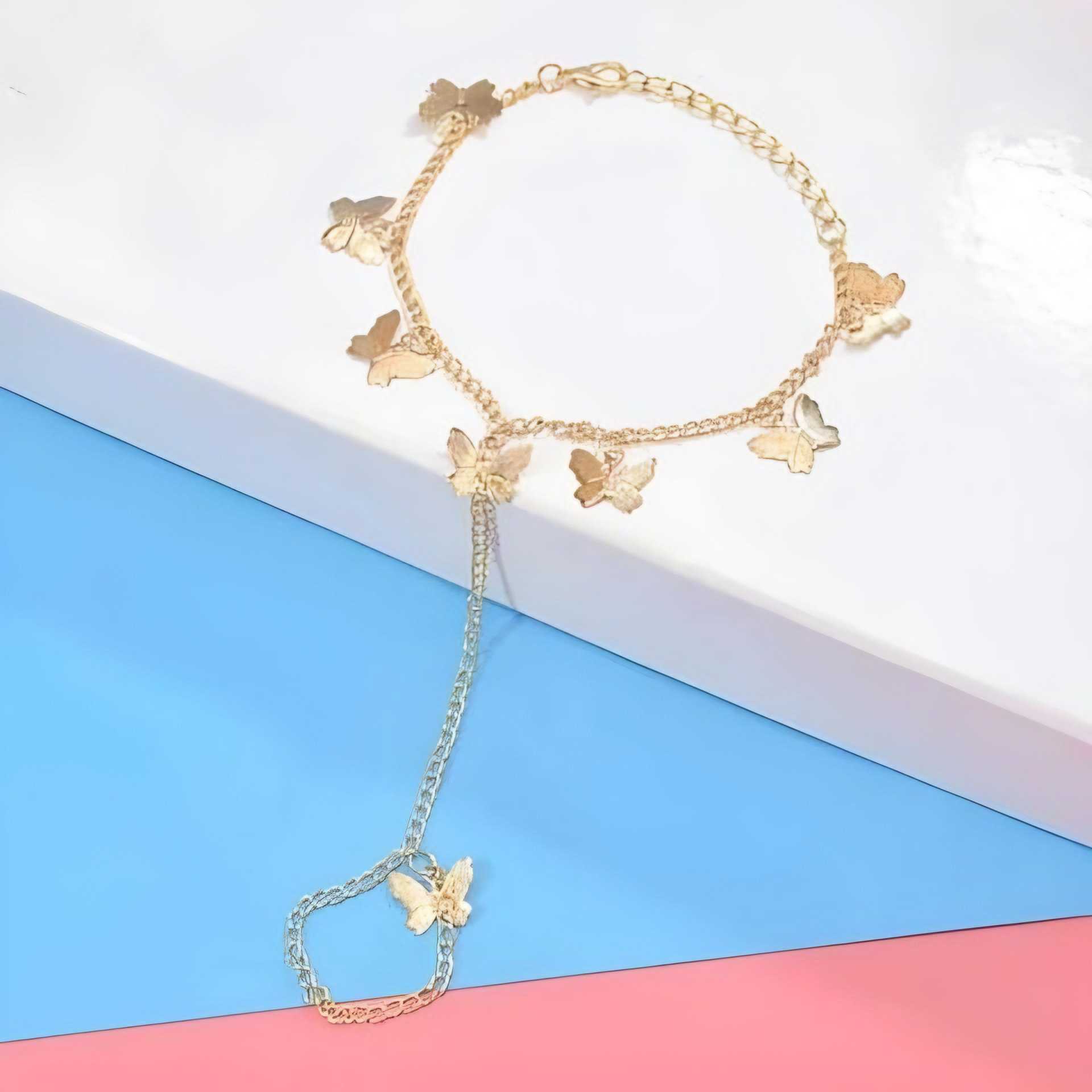 Beautiful Butterfly Hand Charm Bracelet For Girls