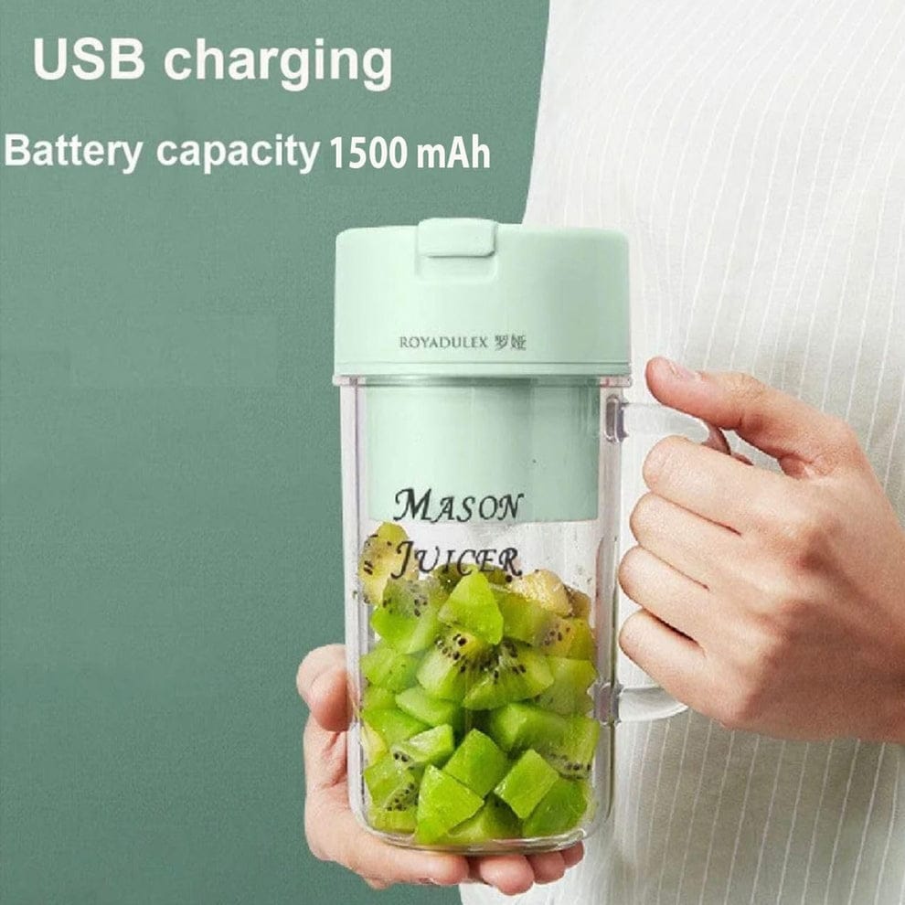 Portable Mini USB Rechargeable Juicer Blender with 6 Rotating Blades and Straw Cup For Effortlessly Blends Fruits, Veggies, and More