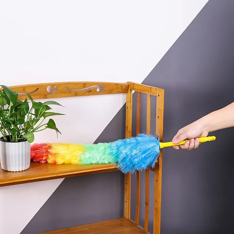 (Pack of 2) Rainbow Soft Magic Colorful Feather Duster Brush Anti Static Car Home Window Cleaner