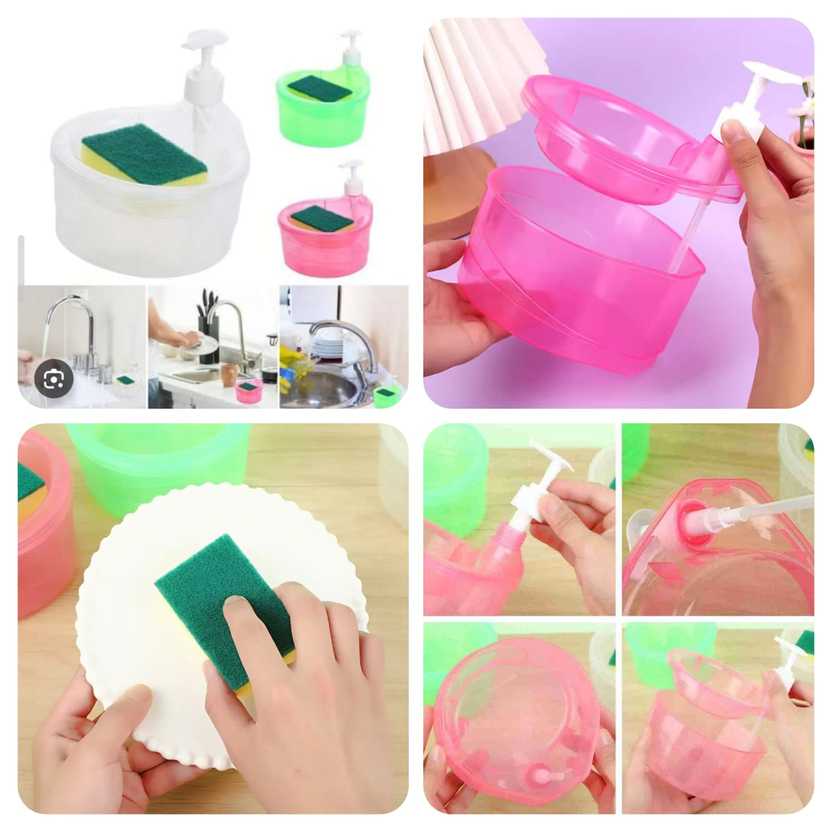 2-in-1 Soap Dispenser with Sponge Holder