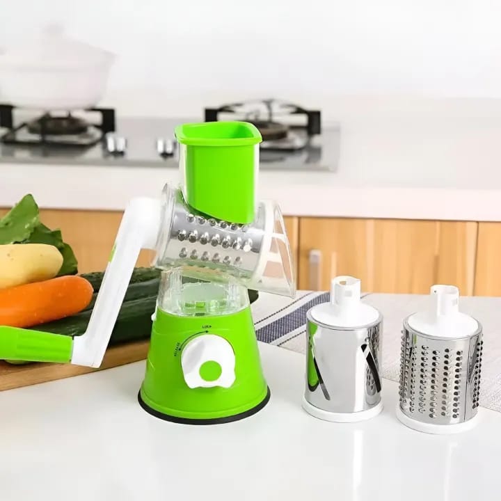 3-in-1 Manual Drum Grater & Vegetable Slicer