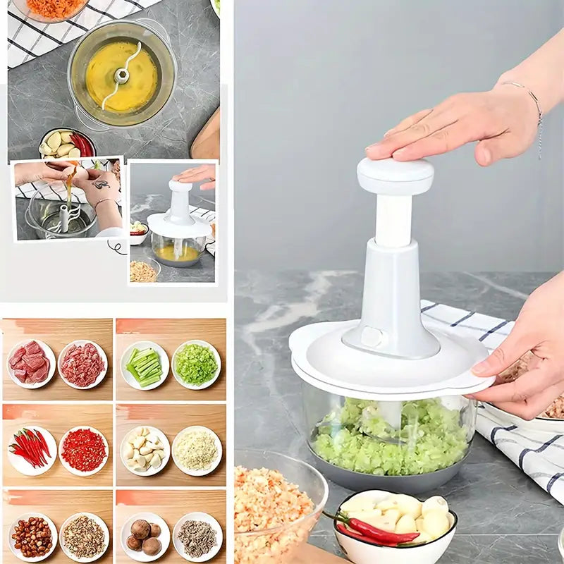 2L Manual Hand-Push Vegetable Chopper & Grater