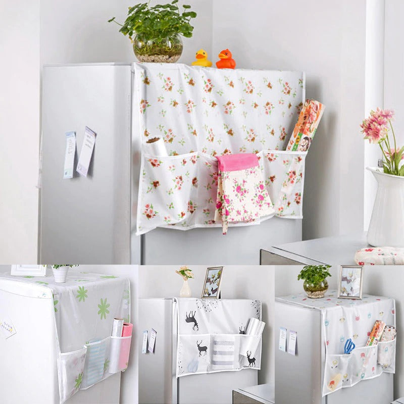 Refrigerator Dust Cover with Storage Pockets – Pack of 2