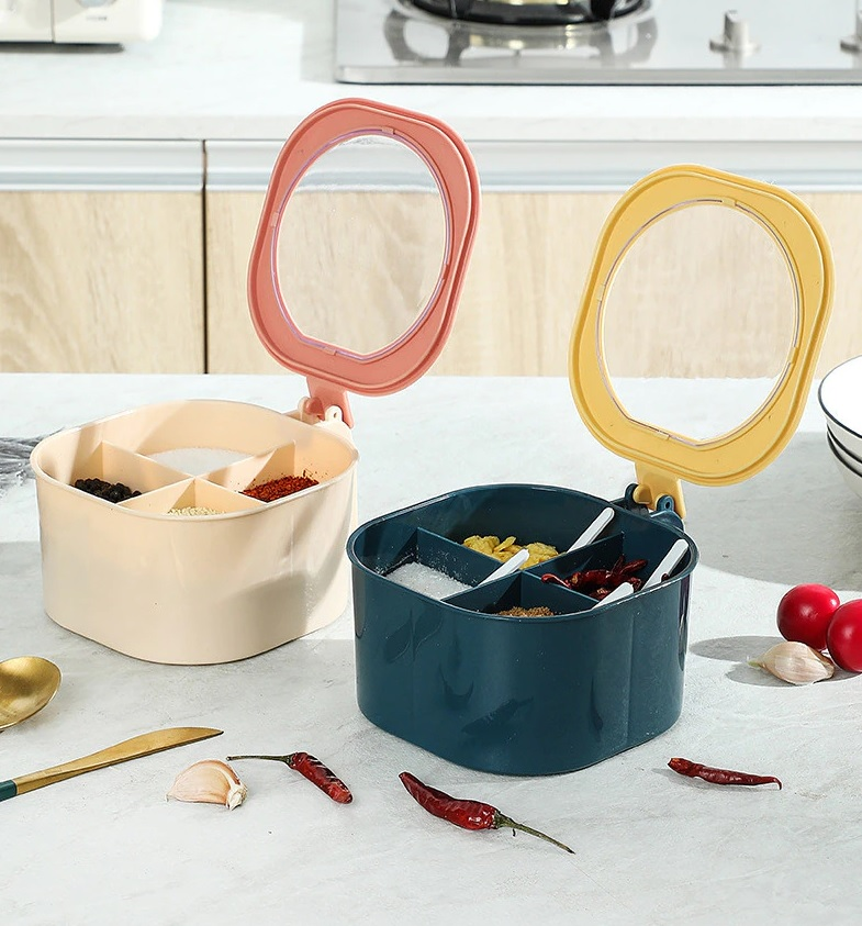 4 In 1 Partition Kitchen Seasoning Spice Box