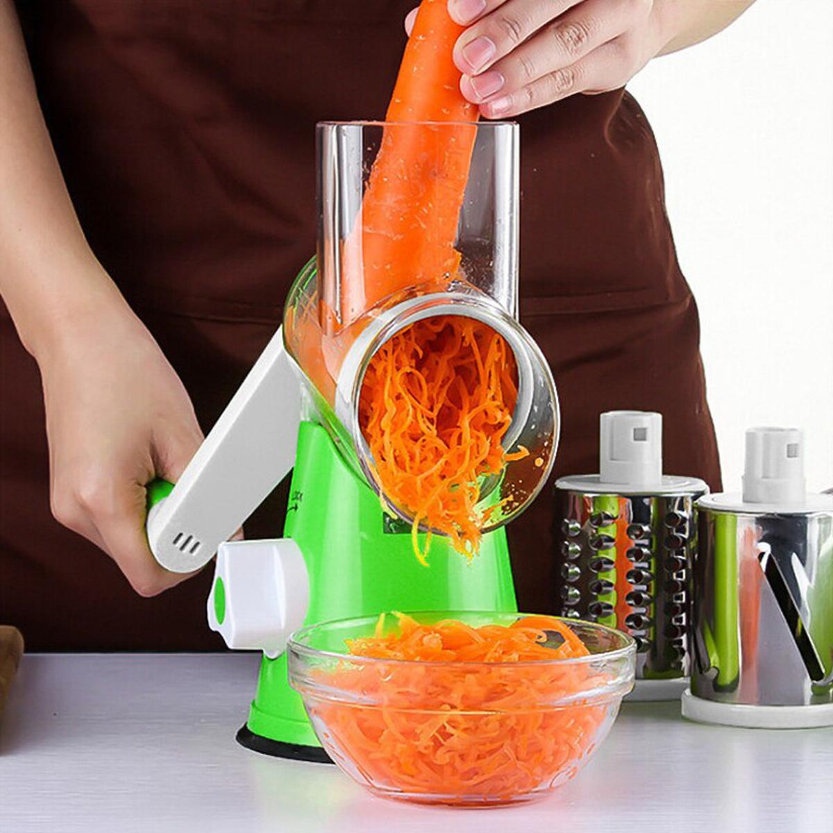 3-in-1 Manual Drum Grater & Vegetable Slicer