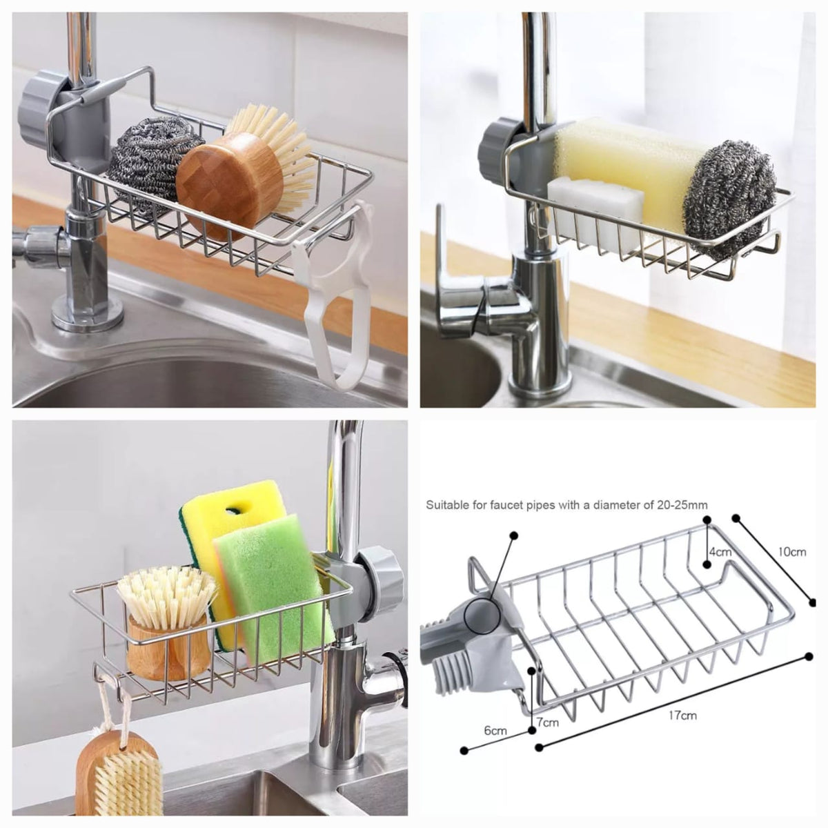 Stainless Steel Sink Faucet Sponge Holder