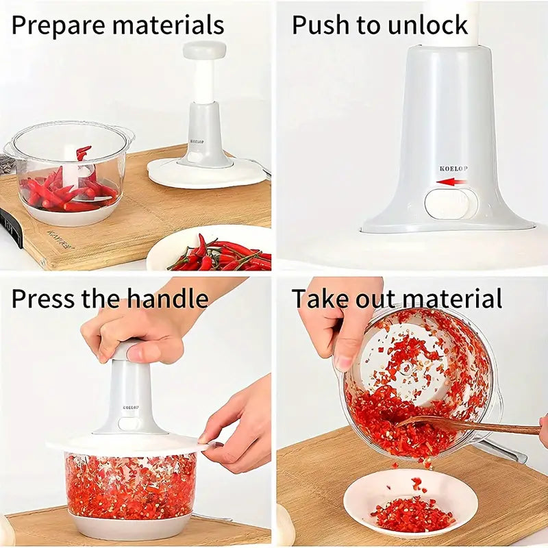2L Manual Hand-Push Vegetable Chopper & Grater