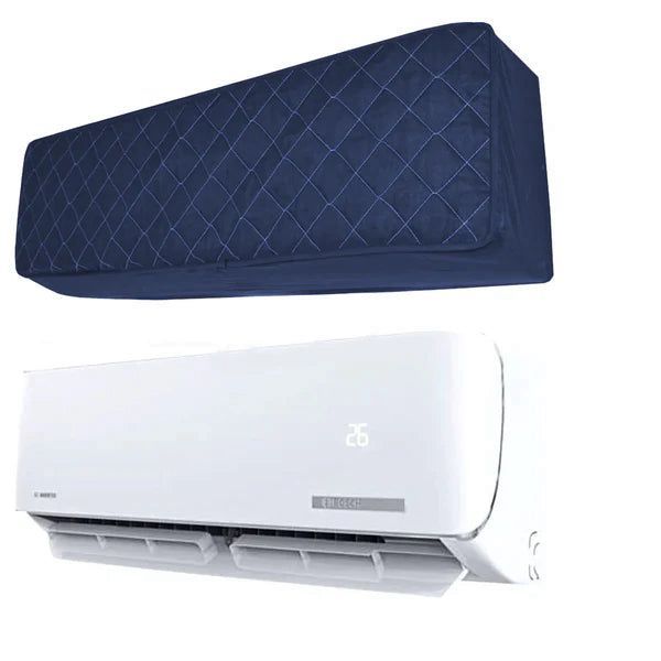 Blue quilted AC cover
