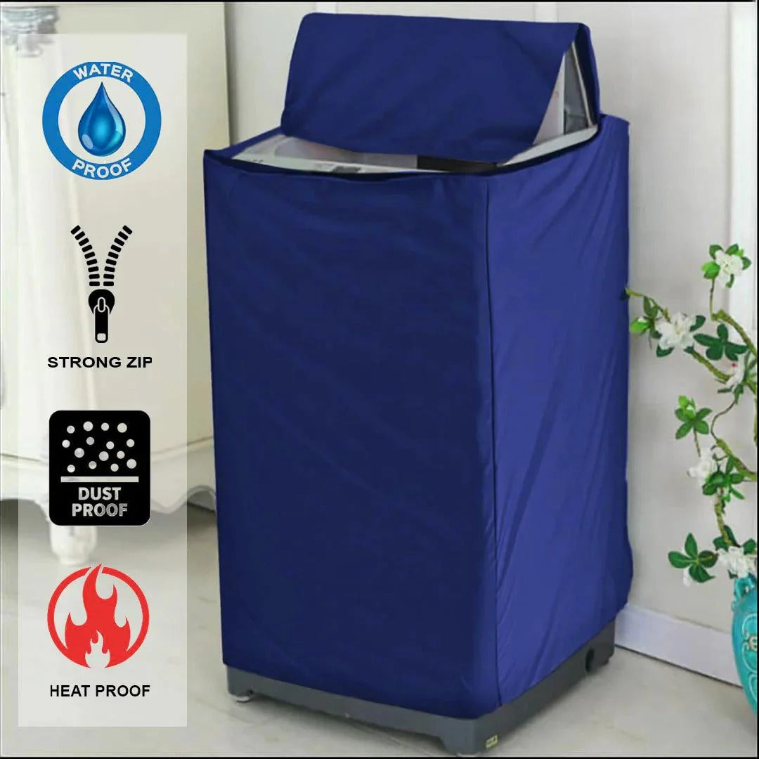 Top load washing machine cover blue