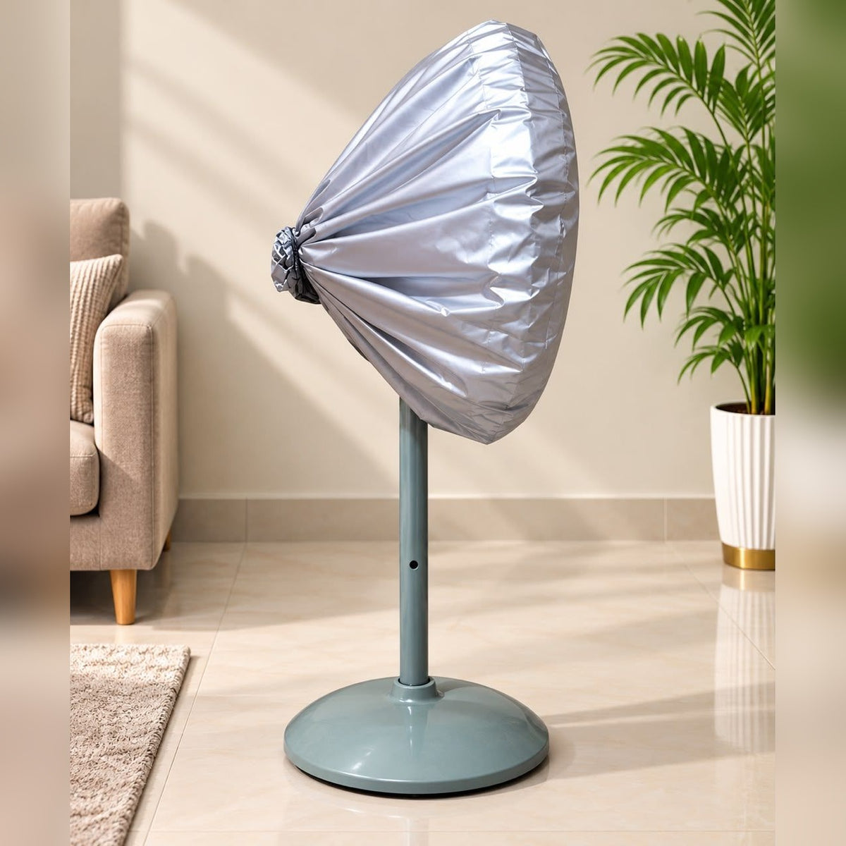 Pedestal fan cover side view