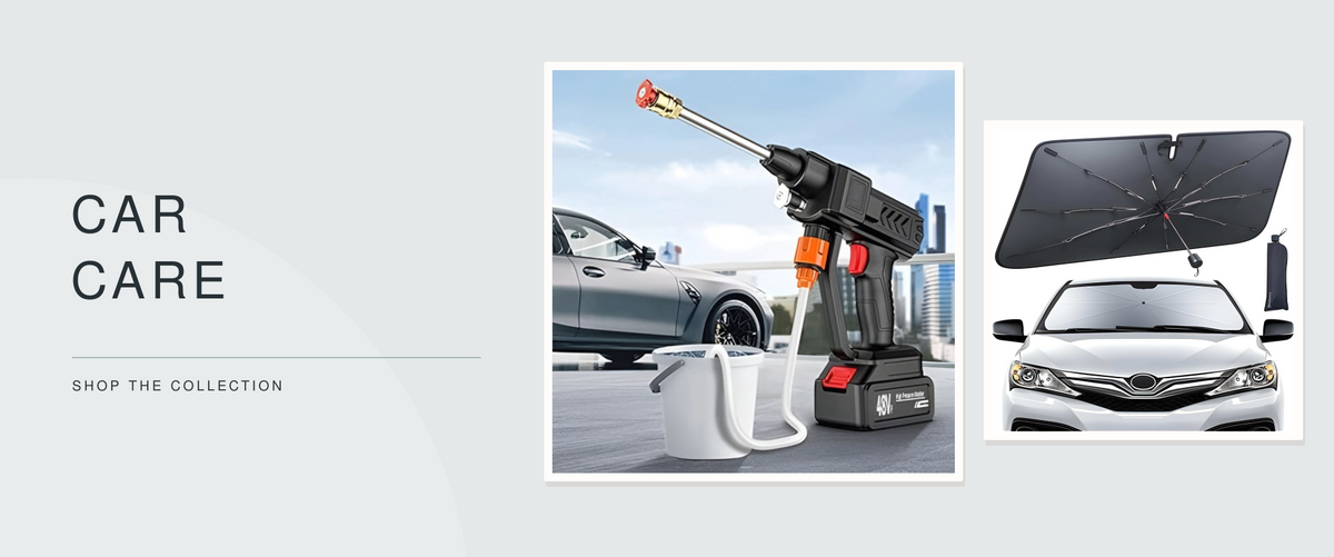 car care collection desktop banner using original product listing photos