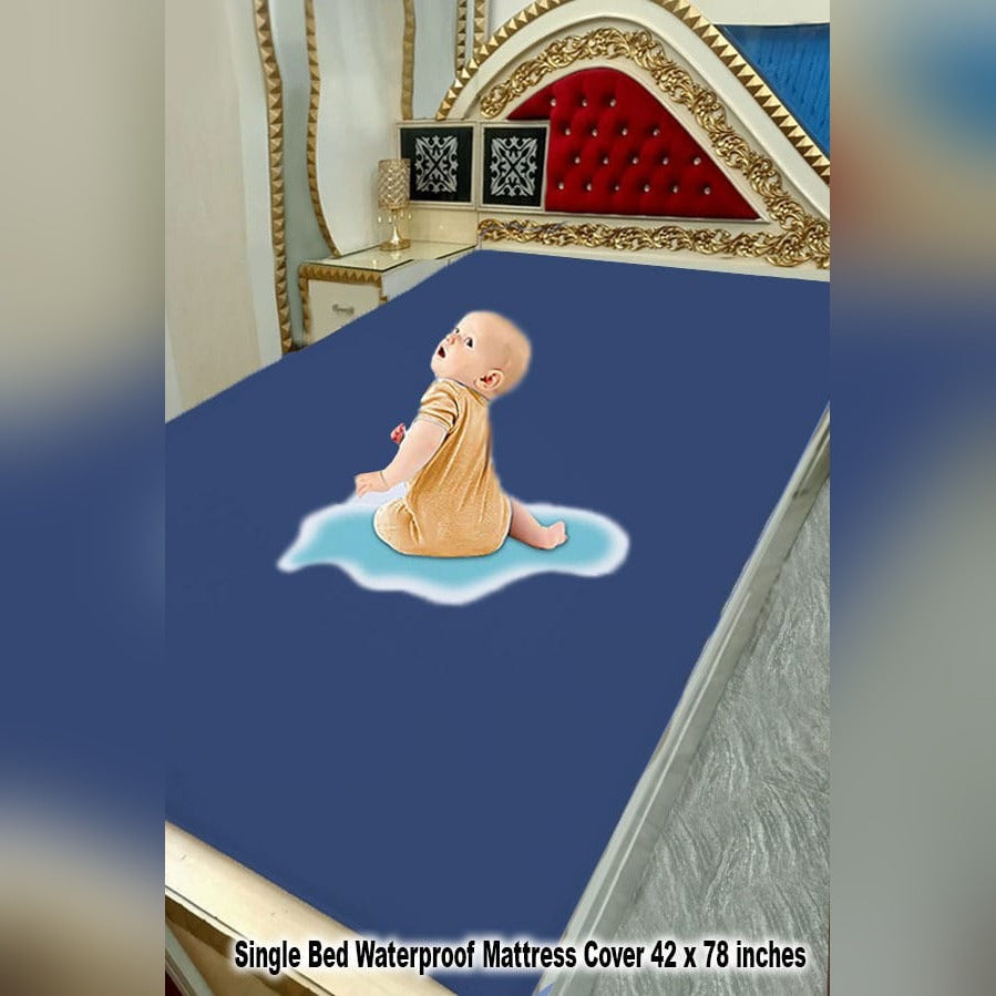 Waterproof mattress cover blue