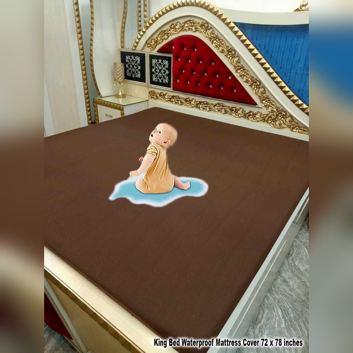 Waterproof mattress cover brown