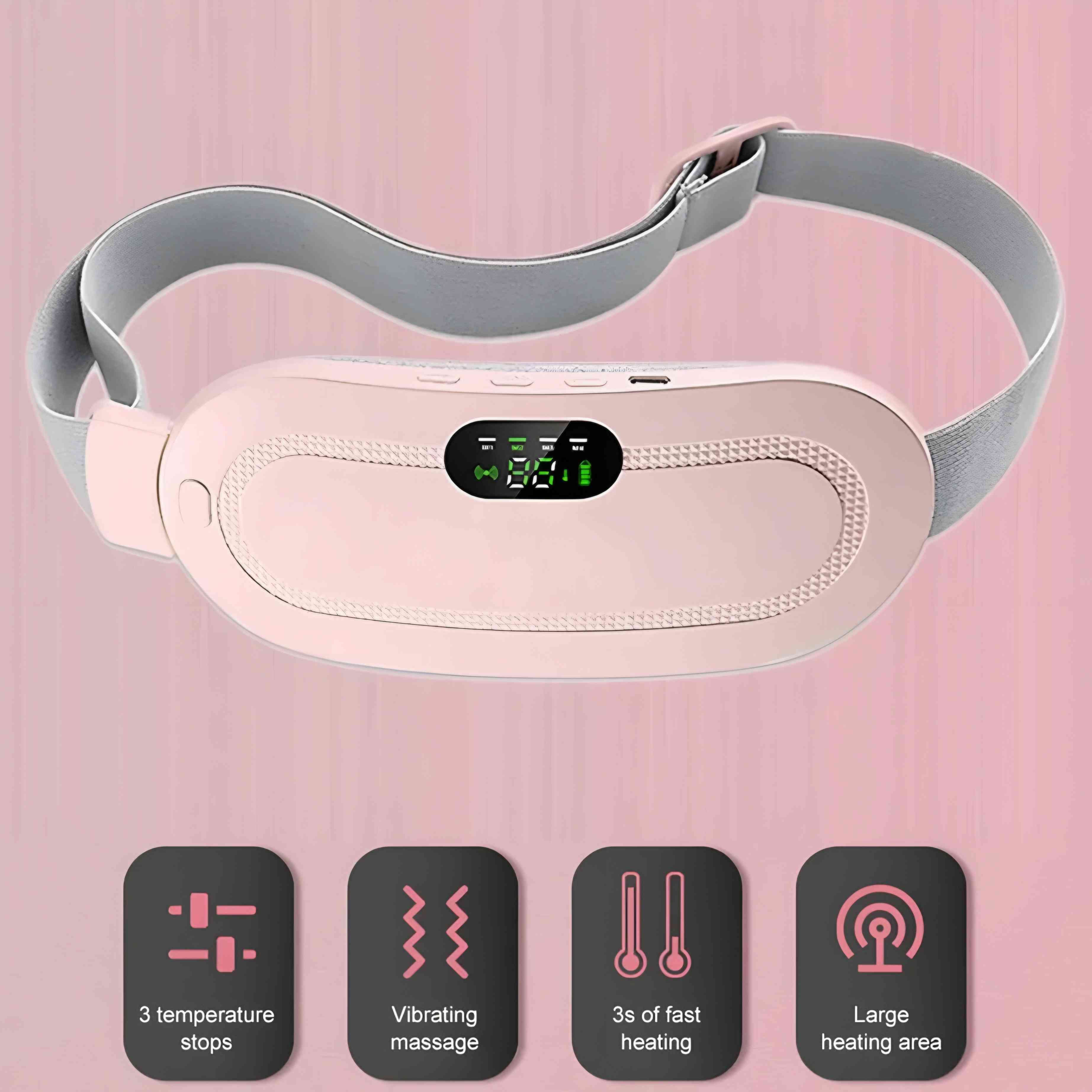 Portable Menstrual Heating Pad with 3 Heat Levels | 4 Vibration Massage Modes