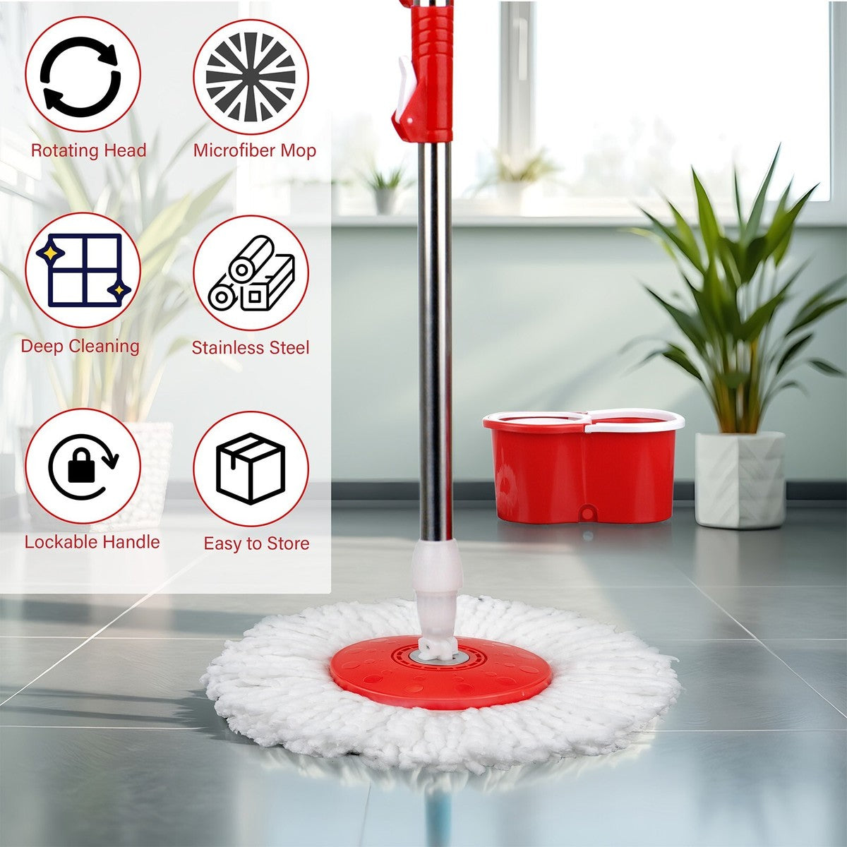 360° Spin Mop with Steel Bucket